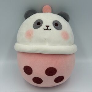 Miniso Milk Tea Boba Panda 7.5” Plush Stuffed Animal  Toy Used